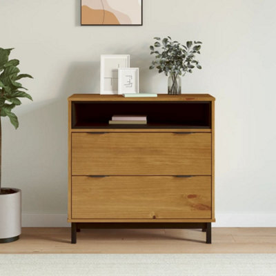 Berkfield Drawer Cabinet Flam 80X40X80 Cm Solid Wood Pine from B&Q