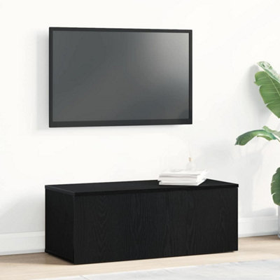 Berkfield Black Oak Tv Stand - 80X34X30 Cm - Engineered Wood