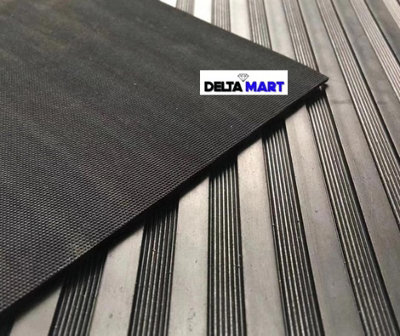 1.2M X 10M American Ribbed Rubber Flooring  Heavy Duty 3mm Non Slip Surface For Ultimate Protection from B&Q