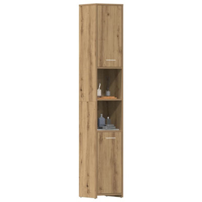Berkfield Bathroom Cabinet Artisan Oak 30X30X183.5 Cm Engineered Wood from B&Q