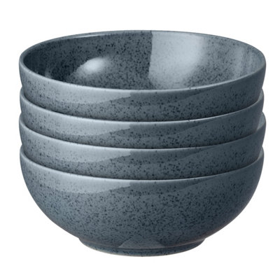 Breakfast Bowl Set: 4 X 17Cm Denby Dark Grey Speckle Cereal BowlsStoneware from B&Q