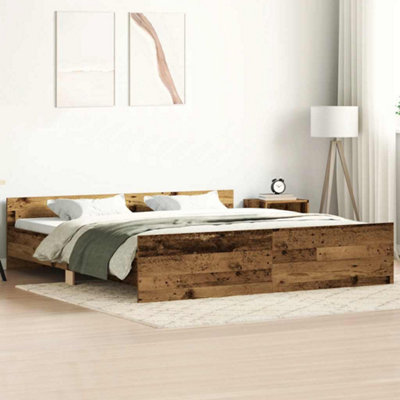 Berkfield Bed Frame Without Mattress Old Wood 180X200Cm Engineered Wood from B&Q