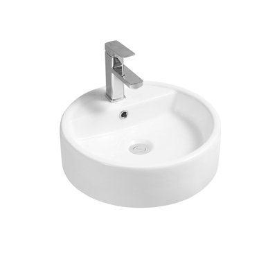 7465 Ceramic All in One Thick Edge Countertop Basin