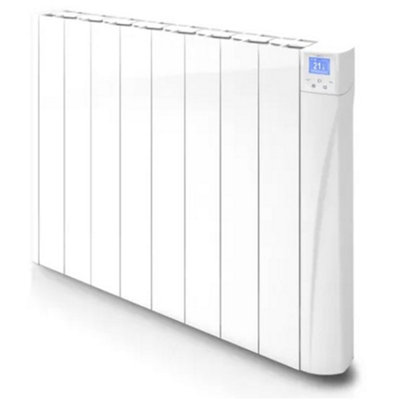 747mm (W) x 575mm (H) - White Touch Electric Oil Filled Radiator (Alicante) - 880 Watts - Depth 98mm - Heats Up To 9m²