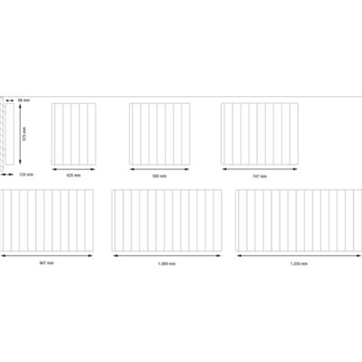 747mm (W) x 575mm (H) - White Touch Electric Oil Filled Radiator (Alicante) - 880 Watts - Depth 98mm - Heats Up To 9m²