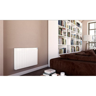 747mm (W) x 575mm (H) - White Touch Electric Oil Filled Radiator (Alicante) - 880 Watts - Depth 98mm - Heats Up To 9m²