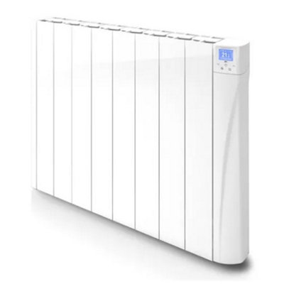 747mm (W) x 575mm (H) - White Wi-Fi Electric Oil Filled Radiator (Alicante +) - 880 Watts - Depth 98mm - Heats Up To 9m²