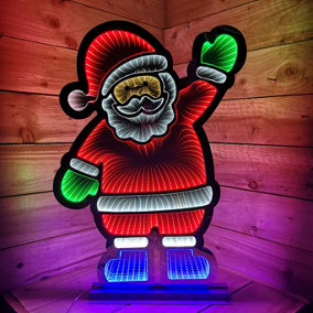 74cm LED Infinity Standing Santa Christmas Decoration