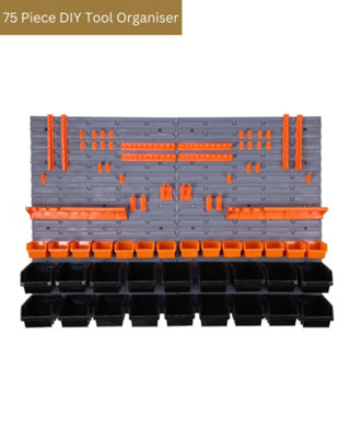 75 Piece Tool Storage Set with Wall Plates