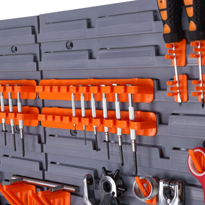 ABN Orange Aluminum 1/2 Inch Drive Socket Organizer Rail With Clips - SAE, 17.25 Inch Tool Holder