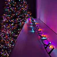 750 LED 18.7m Premier TreeBrights Indoor Outdoor Christmas Multi Function Mains Operated String Lights with Timer in Rainbow