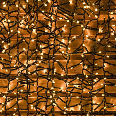 750 Warm White Multi-Function Xmas Compact Tree Lights - Green Cable - 4