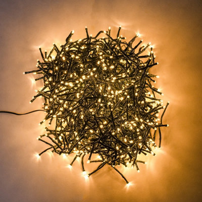 750 Warm White Multi-Function Xmas Compact Tree Lights - Green Cable - 5
