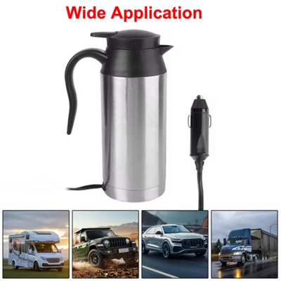 cigarette lighter kettle 750ml 12V Electric Kettle Stainless Steel Car Kettle Boiler Cigarette  Lighter UK