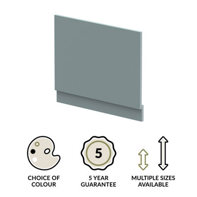 750mm Edge/Power Straight End Bath Panel & Plinth - Matt Coastal Grey - 3
