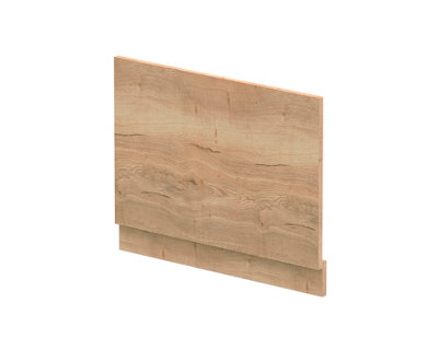 750mm Edge/Power Straight End Bath Panel & Plinth - Textured Woodgrain Autumn Oak