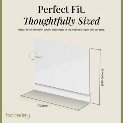 750mm MDF Bath End Panel & Plinth - Gloss White - 4