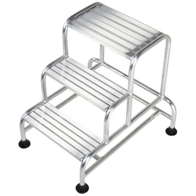 750mm Tall Stable Steps - Durable 3 Tread Aluminium Step Ladder for Safe Access