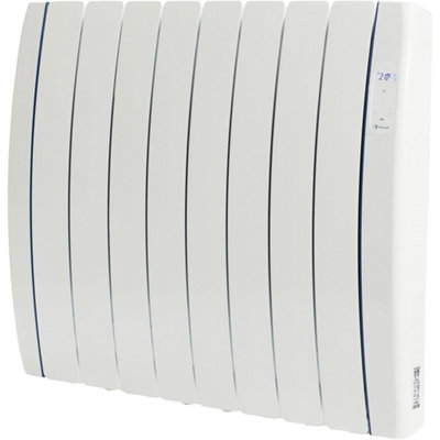 750mm (W) x 572mm (H) - White Touch Gel Filled Electric Radiator (Malaga) - 1200 Watts - Depth 100mm - Heats up to 14m²