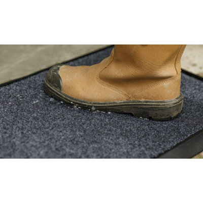750mm x 450mm Rubber Disinfection Mat - Removable Carpet - Slip Resistant