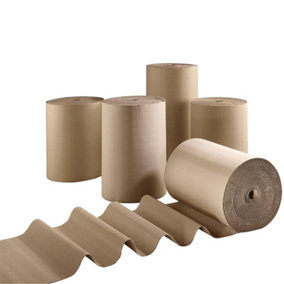 750mm x 75m Corrugated Cardboard Roll Cushioning Wrap For House Moving, Gift Wrapping & Shipping