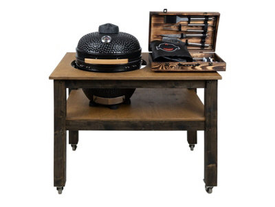 Arbor Garden Solutions Bbq Space Outdoor Kitchen Islands, For Kamado Joe (Big Joe 3) Ceramic Smoker (1.2M Length, With Wheels)