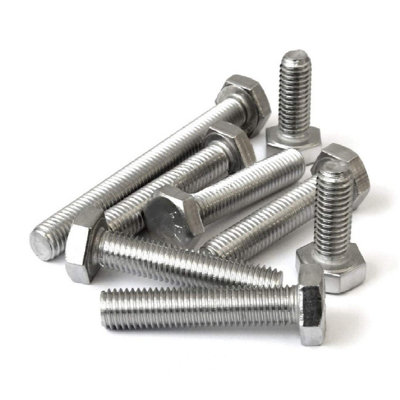 25 X Hex Head Set Screw Bolts M6 X 30mmFully Threaded, from B&Q