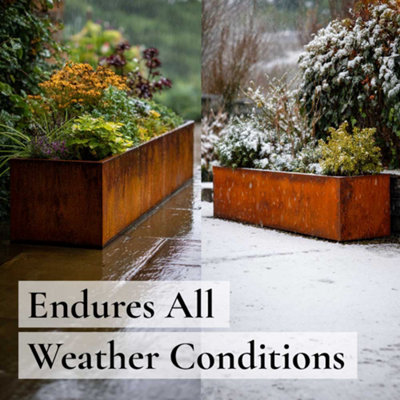 75cm Corten Steel Trough Planter - 9