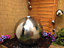 75cm Stainless Steel Sphere Modern Metal Mains Plugin Powered Water Feature
