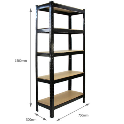 75cm Wide Racking Garage Storage Shelving Heavy Duty 5 Tier Shelf Unit ...