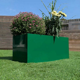 75cm Zinc Galvanised Emerald Green Trough Planter