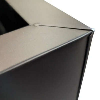 75cm Zinc Matte Black Tall Square Planter - 3