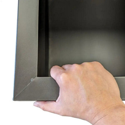 75cm Zinc Matte Black Tall Square Planter - 4