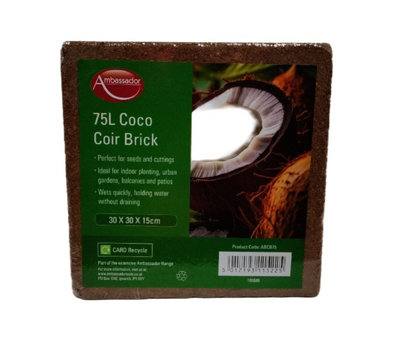 75L Coco Coir Brick Multi Purpose Potting Compost Compressed Peat Free - 3