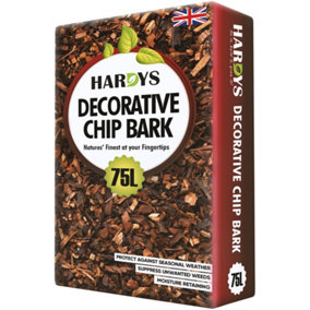 75L Decorative Wood Bark Chippings Mulch Garden Landscaping Play Area Woodchip