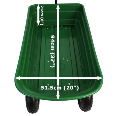 75L Garden Tipping Dump Cart 250 kg Wheelbarrow Trolley Utility Truck Trailer - 7