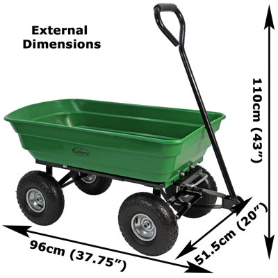 75L Garden Tipping Dump Cart 250 kg Wheelbarrow Trolley Utility Truck Trailer - 9
