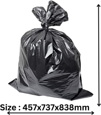 75L Heavy Duty Large Black Bin Bags Strong Refuse Sacks 15KG Weight Limit Pack of 200