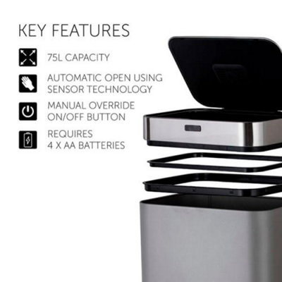 75L Rectangular Sensor Bin Titanium - 6
