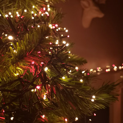 75m 3000 LED TreeBrights Christmas String Lights with Timer in Red ...