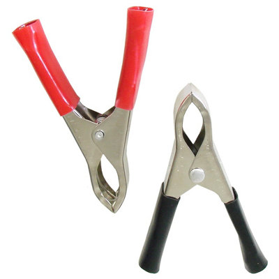 75mm / 3" Crocodile Clips, Alligator Clamps, Electrical Cable Terminal Test Metal Croc Clips - Car Battery, Electric Testing, DIY