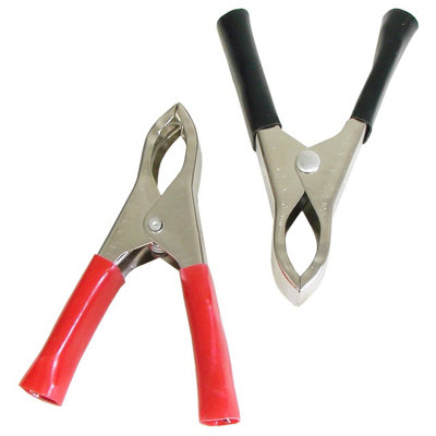 75mm / 3" Crocodile Clips, Alligator Clamps, Electrical Cable Terminal Test Metal Croc Clips - Car Battery, Electric Testing, DIY