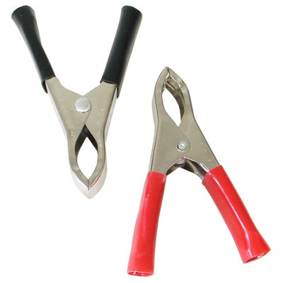 75mm / 3" Crocodile Clips, Alligator Clamps, Electrical Cable Terminal Test Metal Croc Clips - Car Battery, Electric Testing, DIY