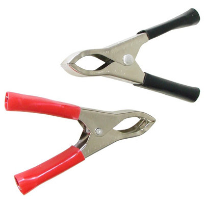 75mm / 3" Crocodile Clips, Alligator Clamps, Electrical Cable Terminal Test Metal Croc Clips - Car Battery, Electric Testing, DIY