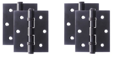 75mm 3" Matt Black Ball Bearing Hinges for Internal Doors, 75mm (3 Inch) Timber Door Hinge, Golden Grace (2Pair)