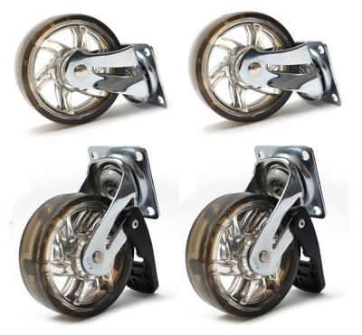 75mm 40kg Plastic Swivel Castor Wheel Furniture Caster Brown - With Brake - Pack of 4 Price Comparisons | Compare The Build