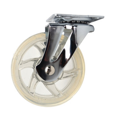 75mm 40kg Plastic Swivel Castor Wheel Furniture Caster Clear - Without Brake - Pack of 1 Price Comparisons | Compare The Build