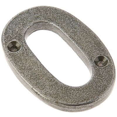 75mm Antique Pewter Door Numeral - Number 0 Classic Traditional Front Wall House Sign