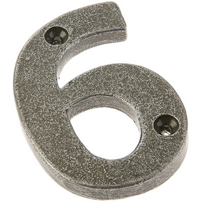 75mm Antique Pewter Door Numeral - Number 6 9 Classic Traditional Front Wall House Sign
