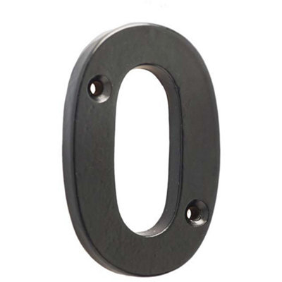 75mm Beeswax Iron Door Numeral - Number 0 Premium Quality Wall House Sign